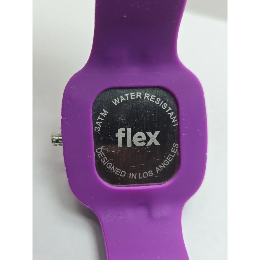 Flex Purple Awareness Ribbon Silicone Unisex Quartz Wristwatch 3 ATM New Battery